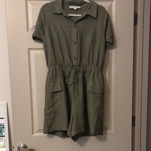 Emma & Michele Olive Green Romper